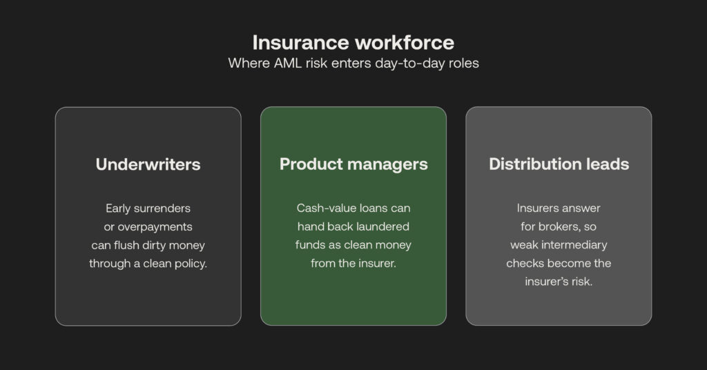 AML accountability in insurance and where risk enters day-to-day non-compliance roles.